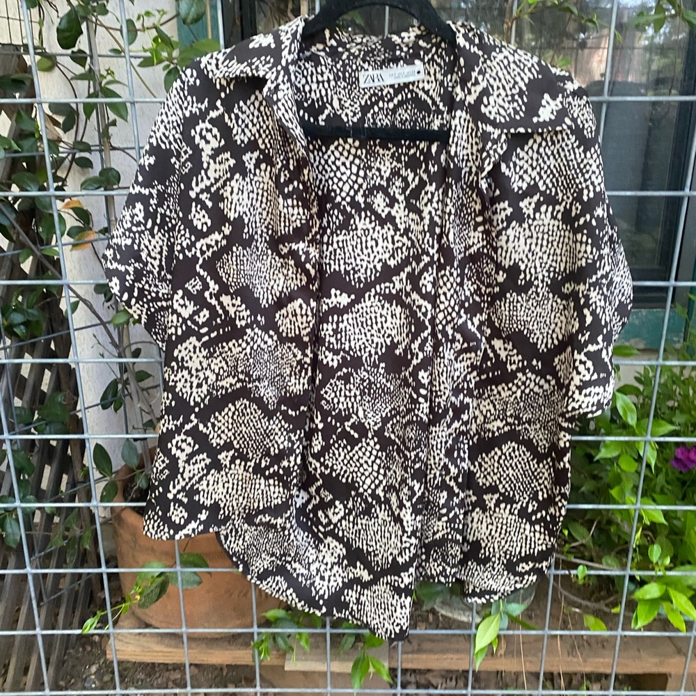 Zara Snakeskin Button up shirt